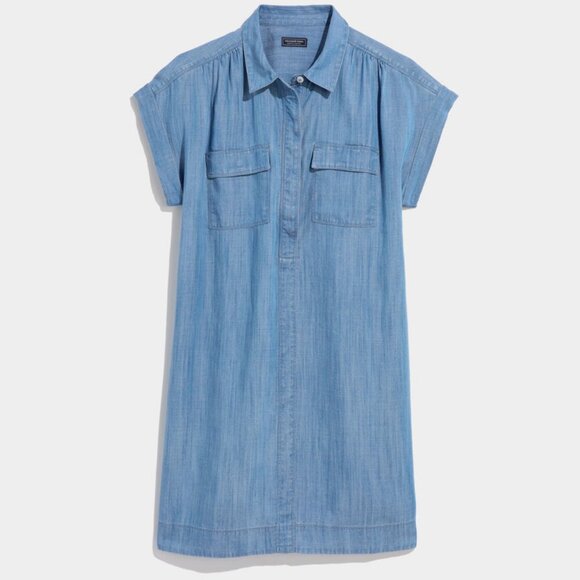 NEW Vineyard Vines Margo Chambray Shirt Dress Blue Mirage Small - Picture 5 of 11